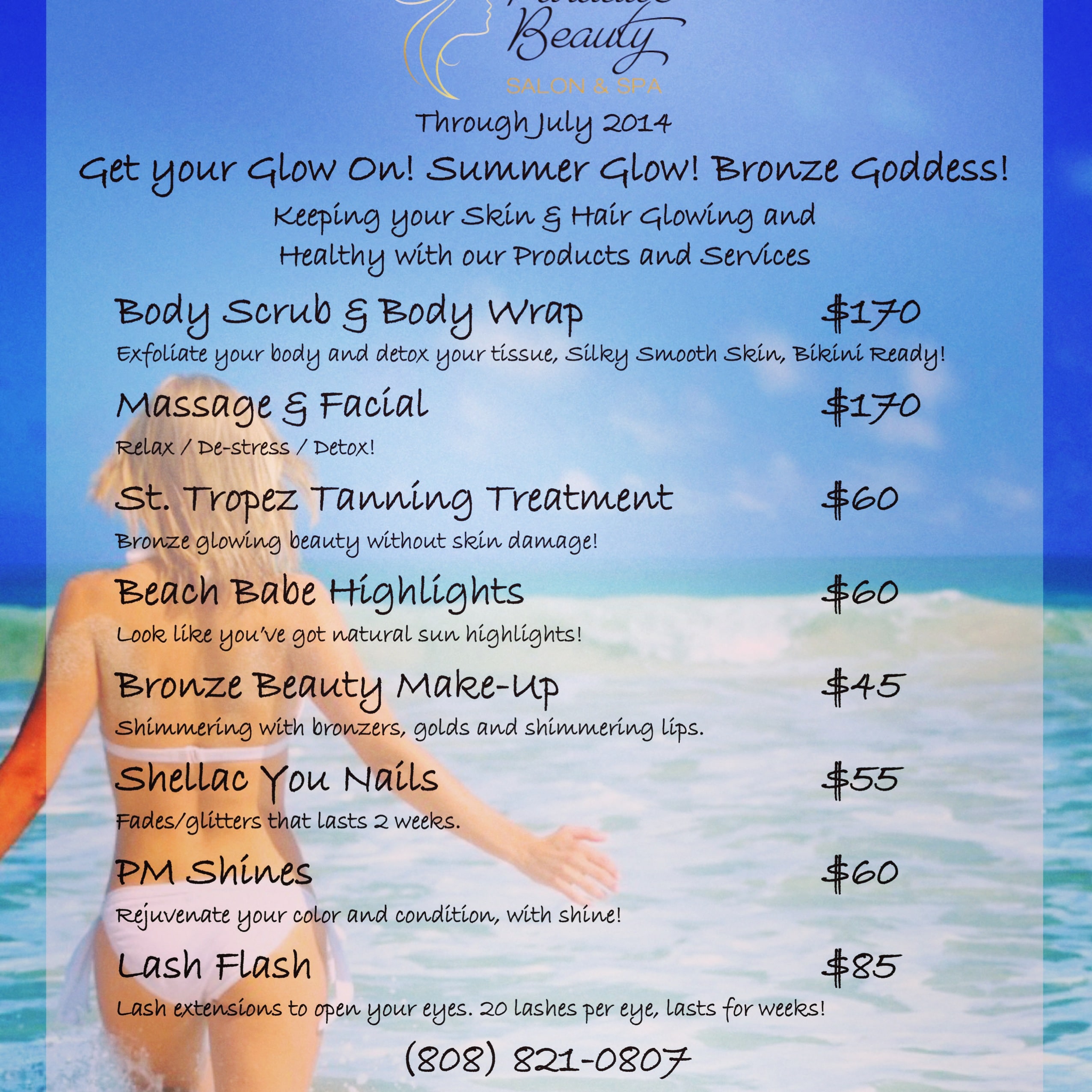 Summer Specials Paradise Beauty Salon & Spa Kapaa Kauai